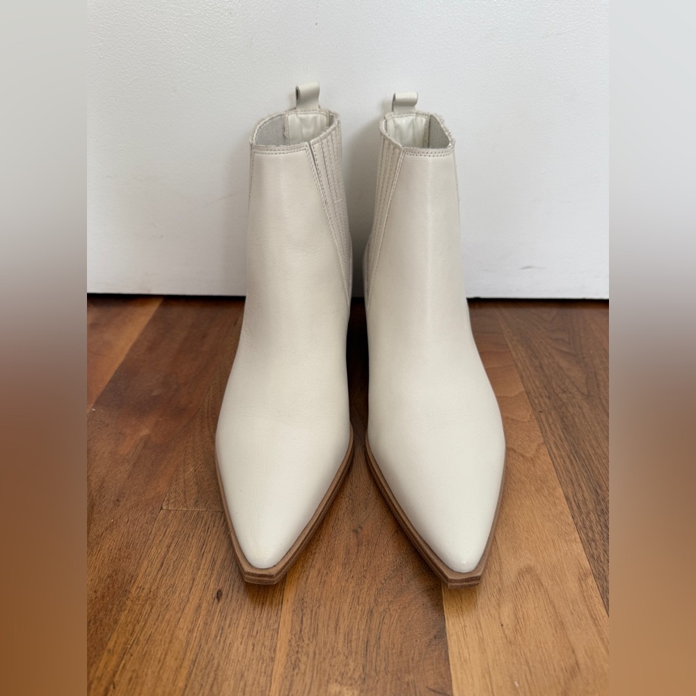 Marc Fisher Cream Pointed Toe Ankle Boots